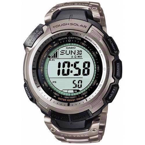 Image of Casio ProTrek titanium trekking ur med radio styring og solar power